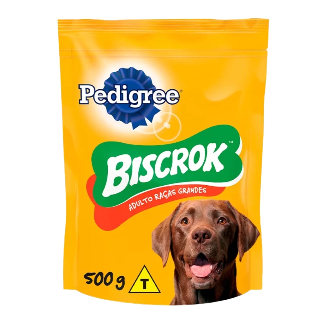 Biscoito Pedigree Biscrok Cães Adultos Raças Grandes 500g
